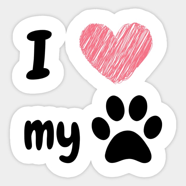 I love my dog Sticker by Simple D.